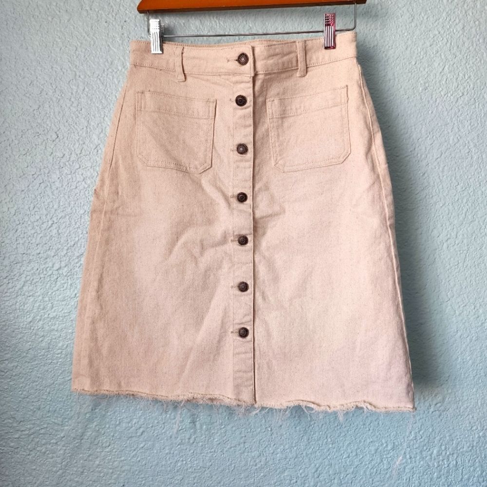 Oat new york button front mid skirt